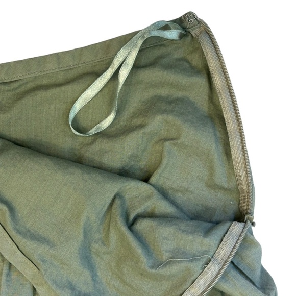 Green Tiered Flowy Maxi Midi Fall Skirt Alfani Plus Size 16 100% Cotton EUC - Picture 3 of 7